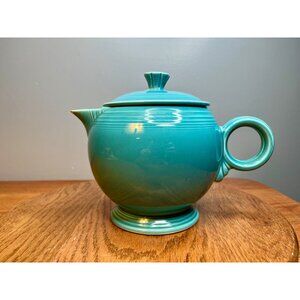 Vintage Homer Laughlin FIESTAWARE Turquoise Teapot w/ Lid ~ Older Mark